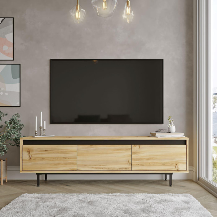 Mueble Luvio Tv 3 Puertas Patas De Metal