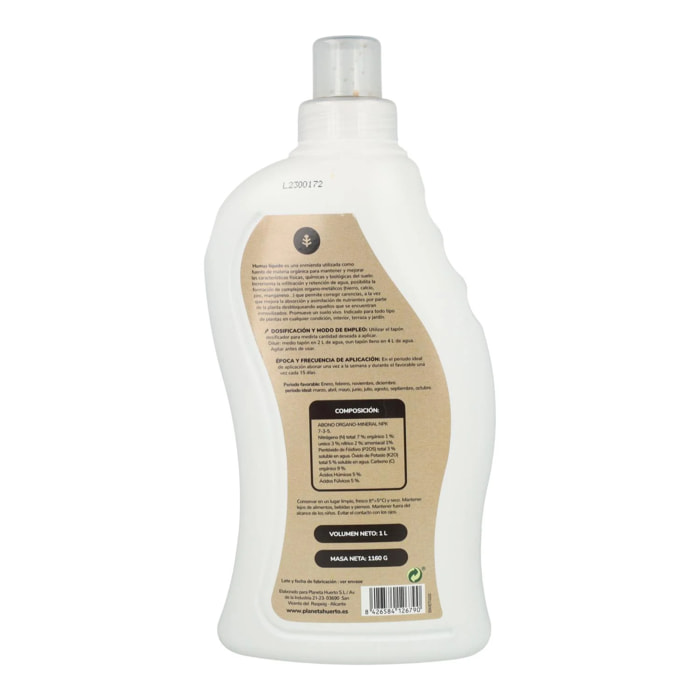 Pack 3 x Abono órgano-mineral NPK enriquecido con Humus Planeta Huerto 1 Litro