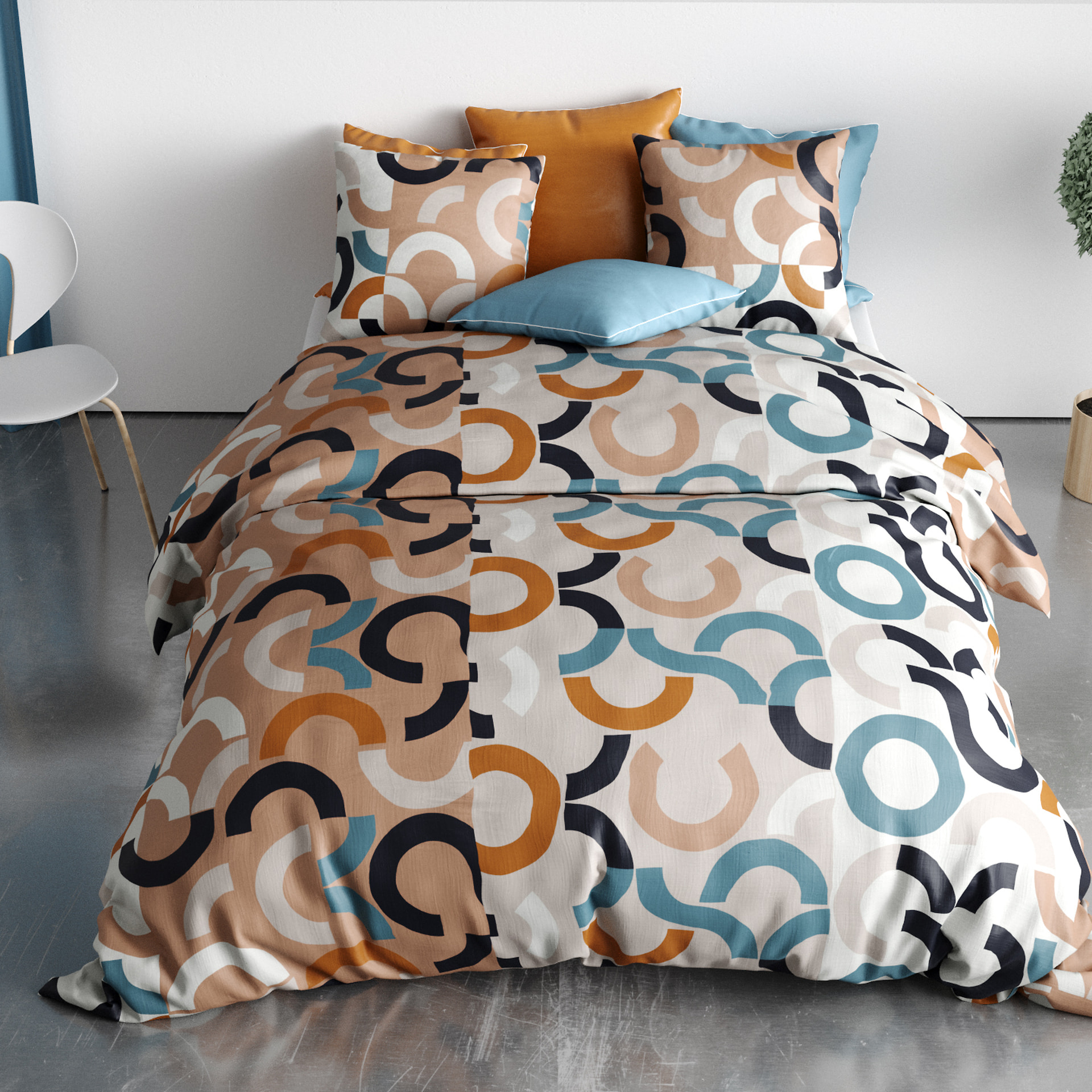 Parure Housse De Couette 3pcs 100% Coton 57fils Igor