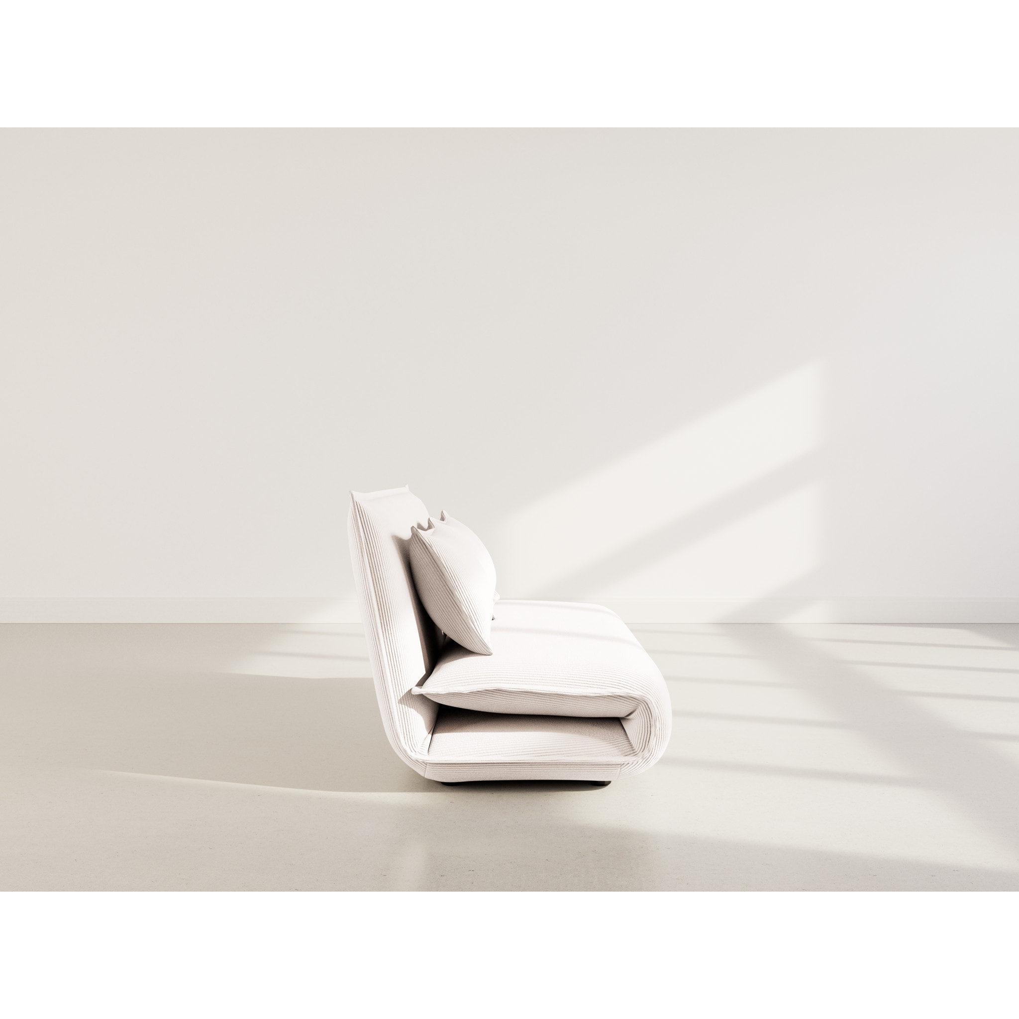 Candice - Banquette 2 places convertible clic-clac en velours côtelé - Beige