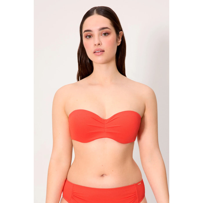 Top bikini bandeau Arancio