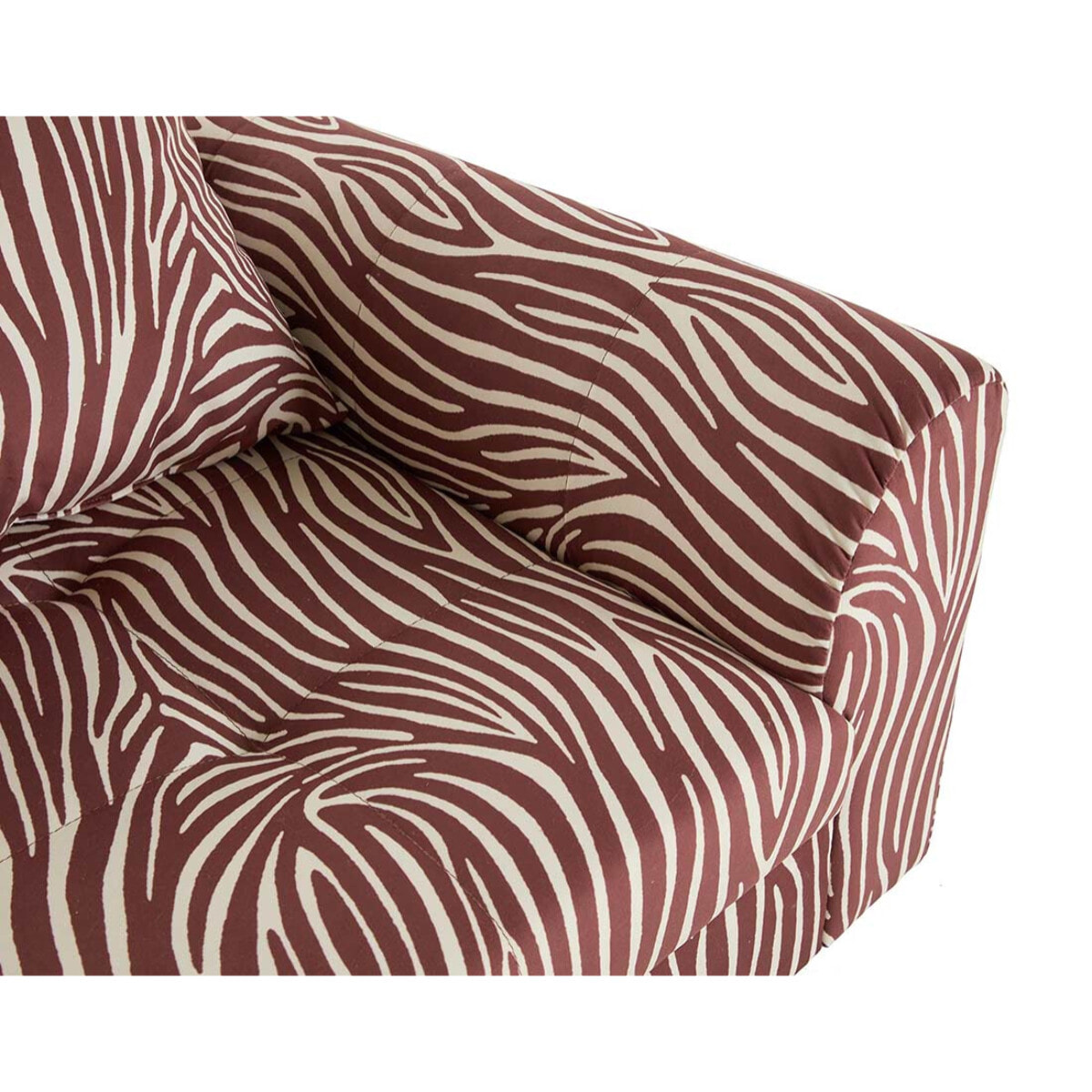 Rune - fauteuil zèbre en velours - Marron / Blanc