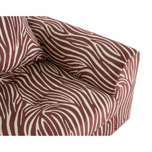 Rune - fauteuil zèbre en velours - Marron / Blanc