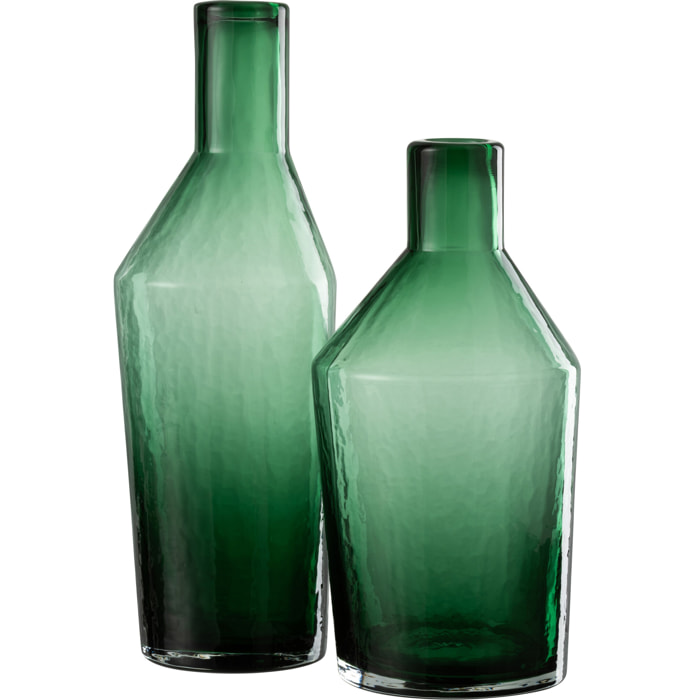 J-Line vase Bouteille - verre - vert - large - 35 cm de hauteur