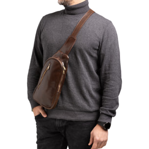 Borsa a tracolla  da uomo In Vera pelle Made in Italy 35x16x5 cm