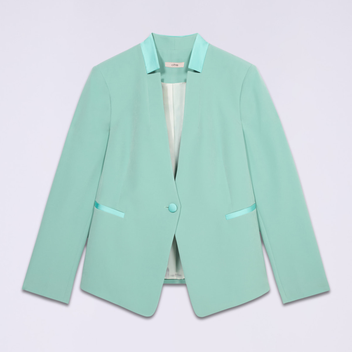 Oltre - Blazer monopetto con profili a contrasto - Verde acqua