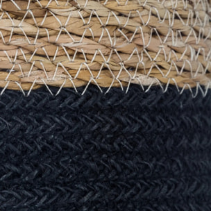 Set de 4 paniers jute noir