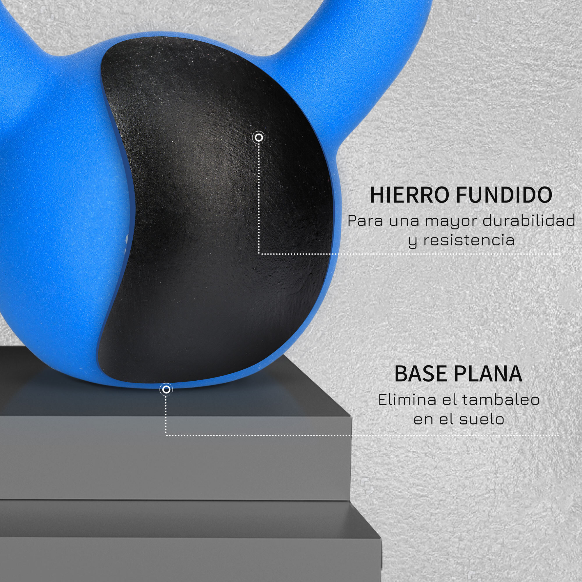 Pesa Rusa de 8 kg de Hierro Fundido Kettlebell para Entrenamiento de Fuerza