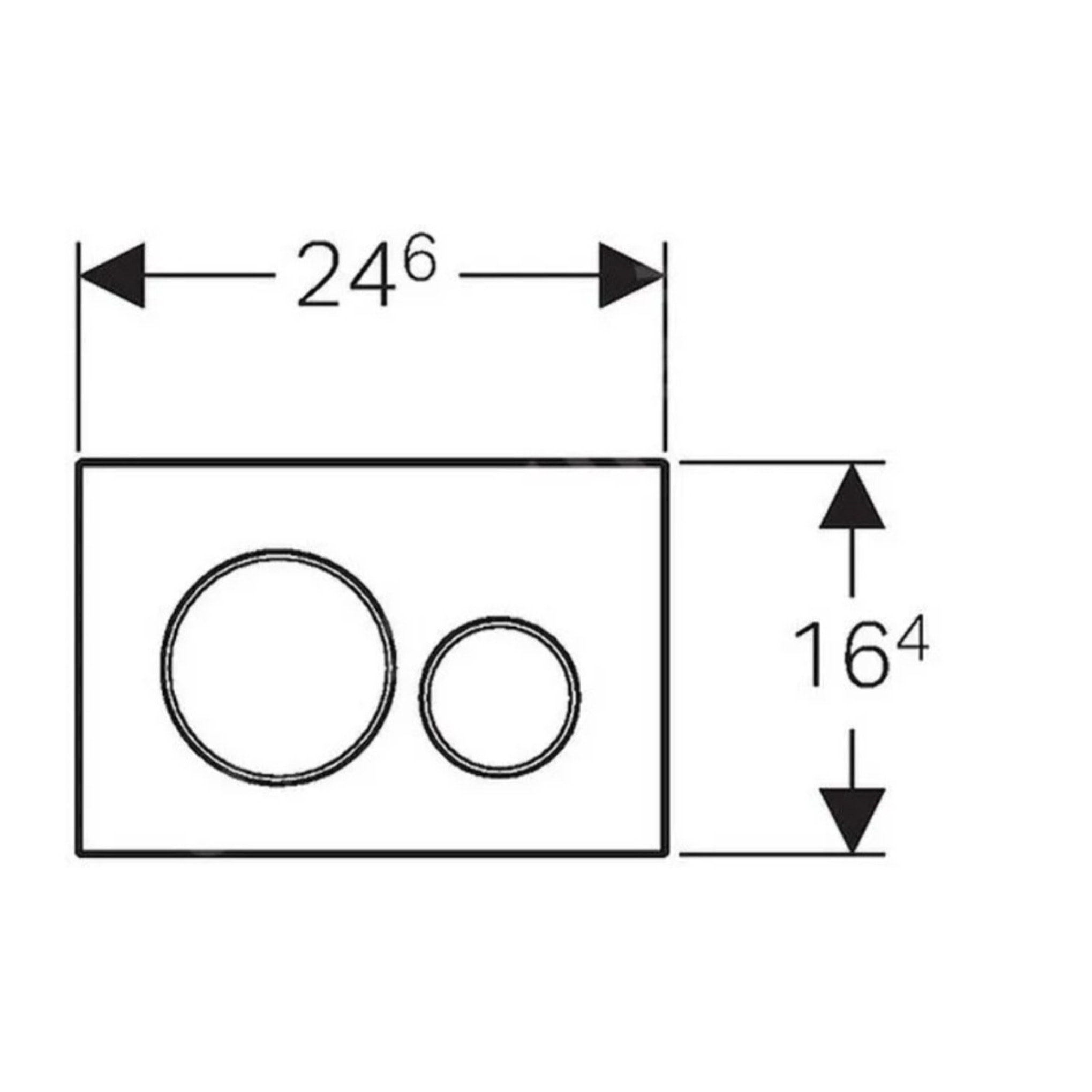 Sigma20 Plaque de déclenchement double touche noir brillant, contour noir mat (115.882.DW.1)