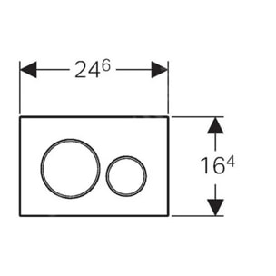 Sigma20 Plaque de déclenchement double touche noir brillant, contour noir mat (115.882.DW.1)