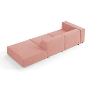 Canapé droit "Arendal" 4 places en chenille rose