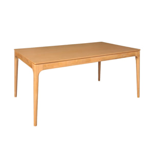 Table à manger rectangulaire bois d'hévéa et placage frêne 6 places ELENA