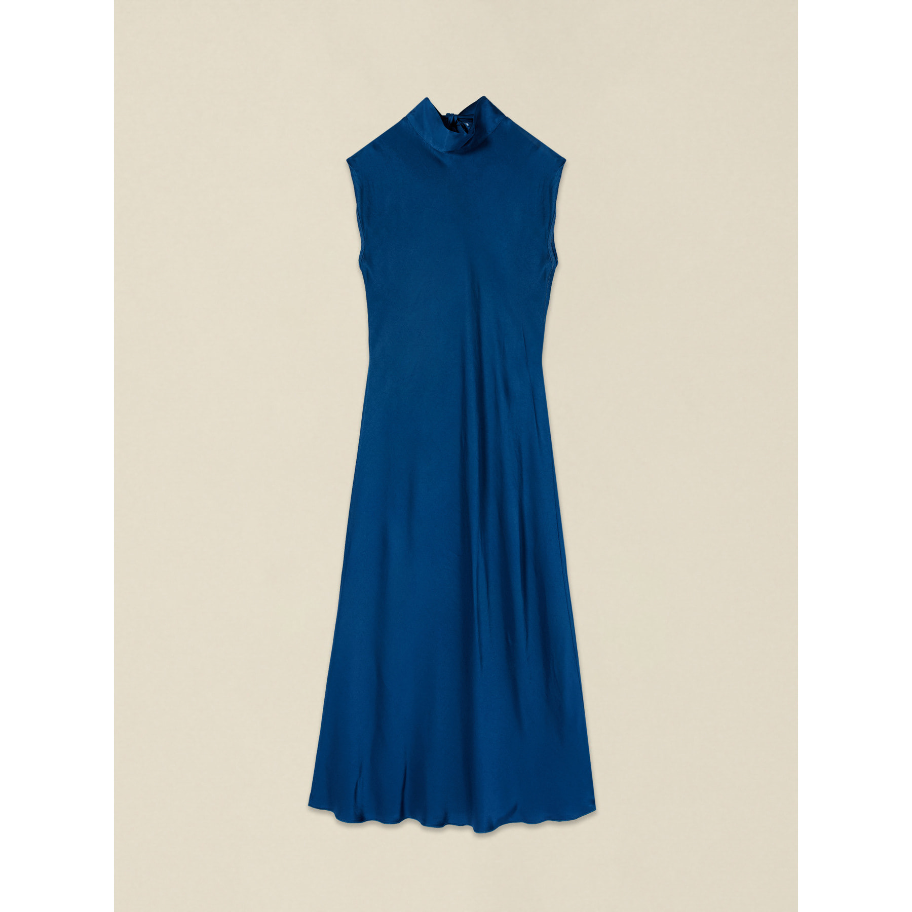 Oltre - Vestito midi in raso con fiocco - Blu