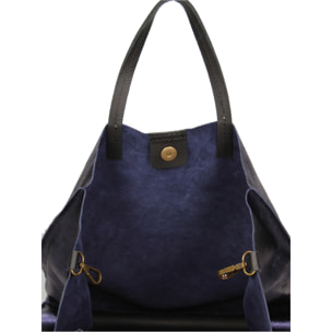 Borsa a mano da donna Made in Italy - Modello Ereva - 100% pelle - 34.5 x 32.0 x 17.0 cm