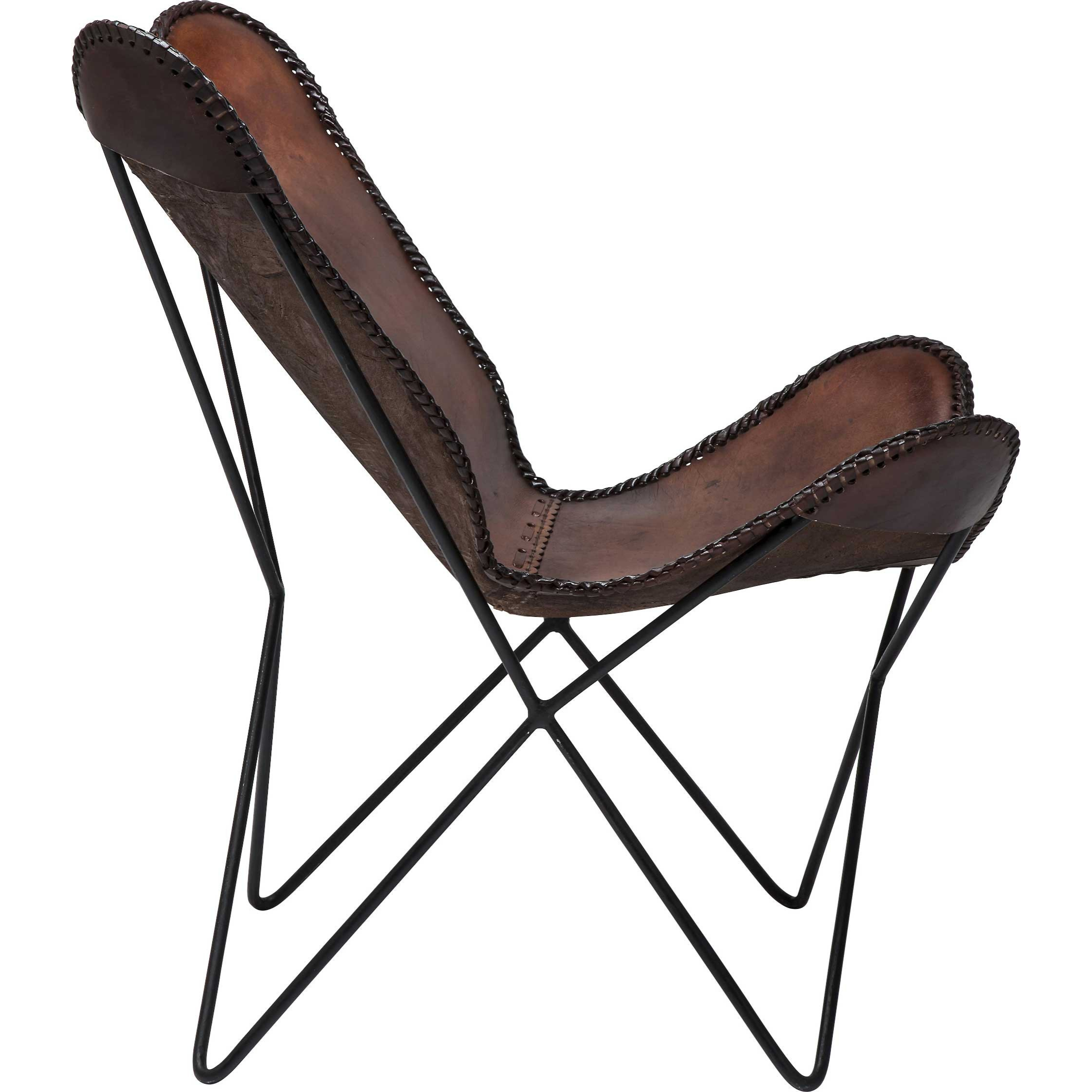 Fauteuil Butterfly marron pieds noirs Kare Design