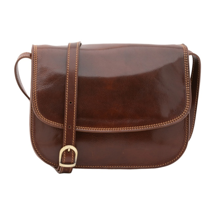 Borsa a tracolla da donna - Modello False - Vera pelle - 27.0 x 20.0 x 12.0 cm