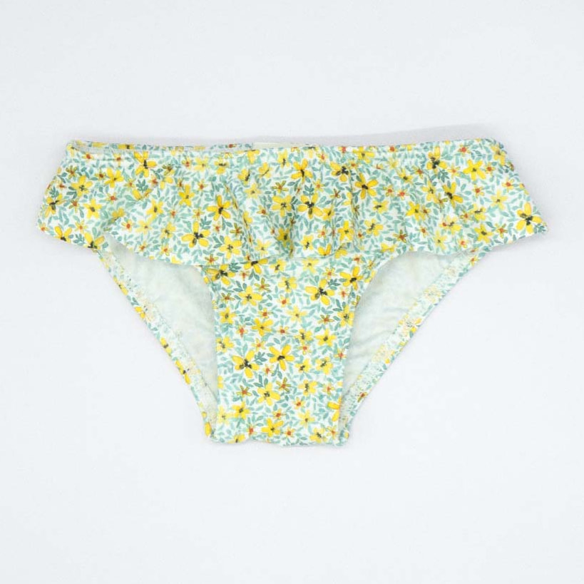 CULETÍN DE FLORES AMARILLAS CON VOLANTE