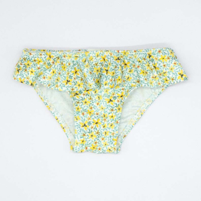 CULETÍN DE FLORES AMARILLAS CON VOLANTE