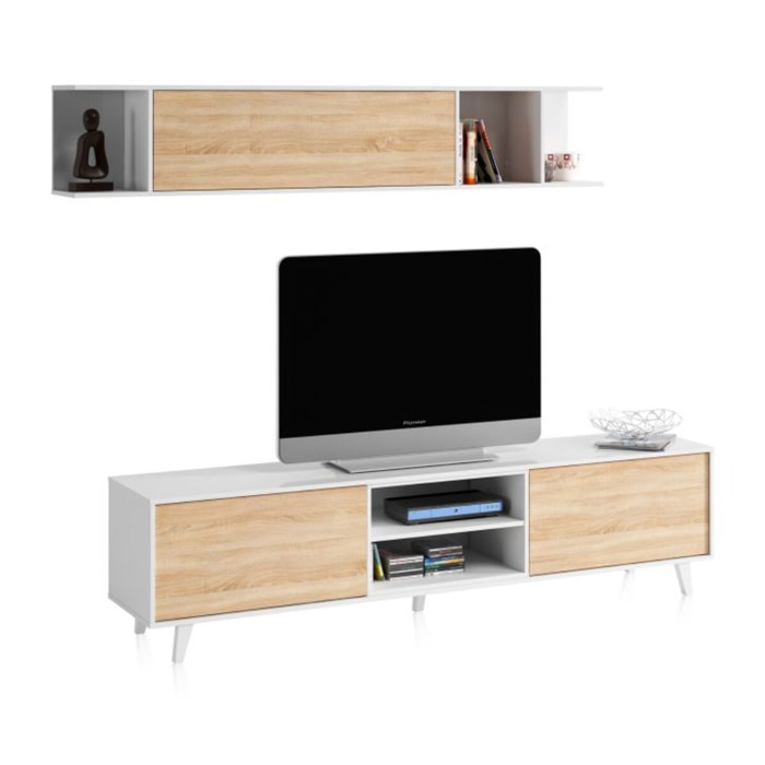 Salón Niva Blanco Brillo - Roble Canadian