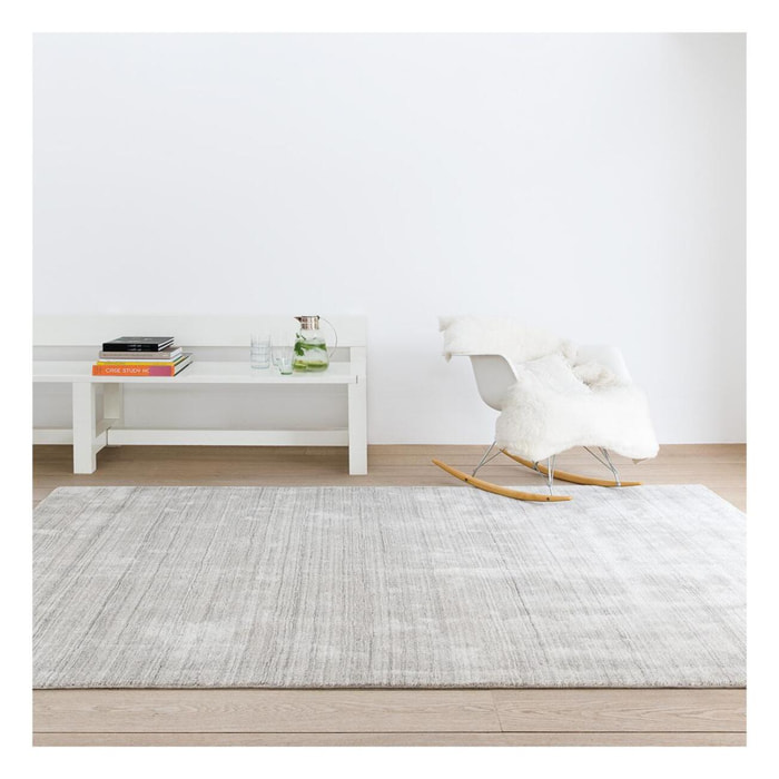 Tapis salon et chambre fait main en viscose motif uni NIQUI