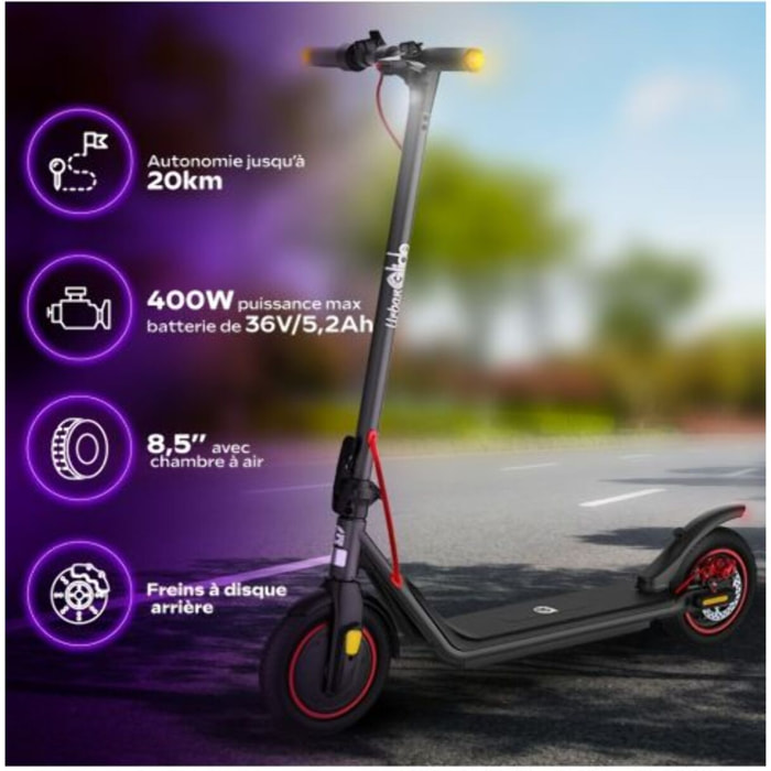 Trottinette électrique Urbanglide Ride 85 Lite – 25 km/h, Autonomie 20 km, 8,5 pouces