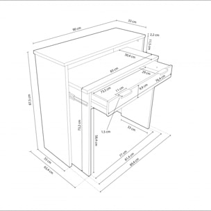 Mesa de escritorio consola Aput Blanco