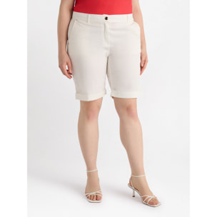 Fiorella Rubino - Pantaloni corti in cotone stretch - Bianco