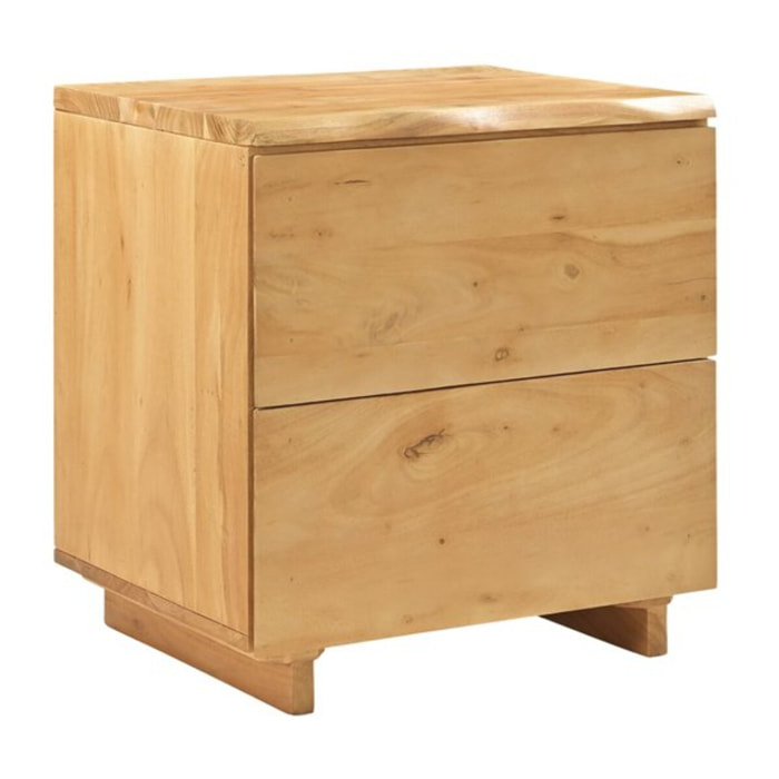 Table de chevet Livenza -bois massif d'acacia-couleur acacia 55 x 60 x 45 cm