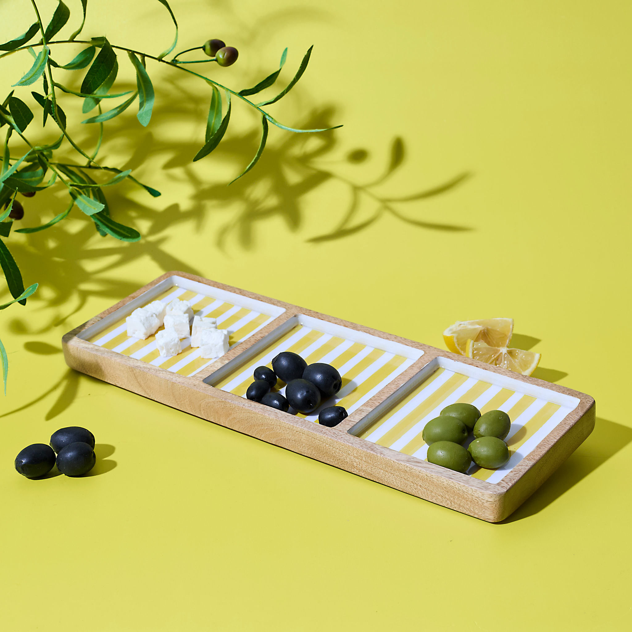 Planche Compartiments - HOME DECO FACTORY - Dolce Vita - Manguier - Jaune