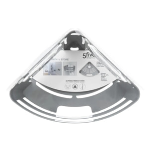 Étagère d'angle à ventouses "Bath'N Store" gris