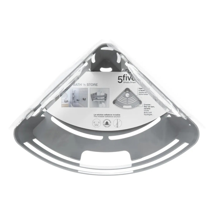 Étagère d'angle à ventouses "Bath'N Store" gris