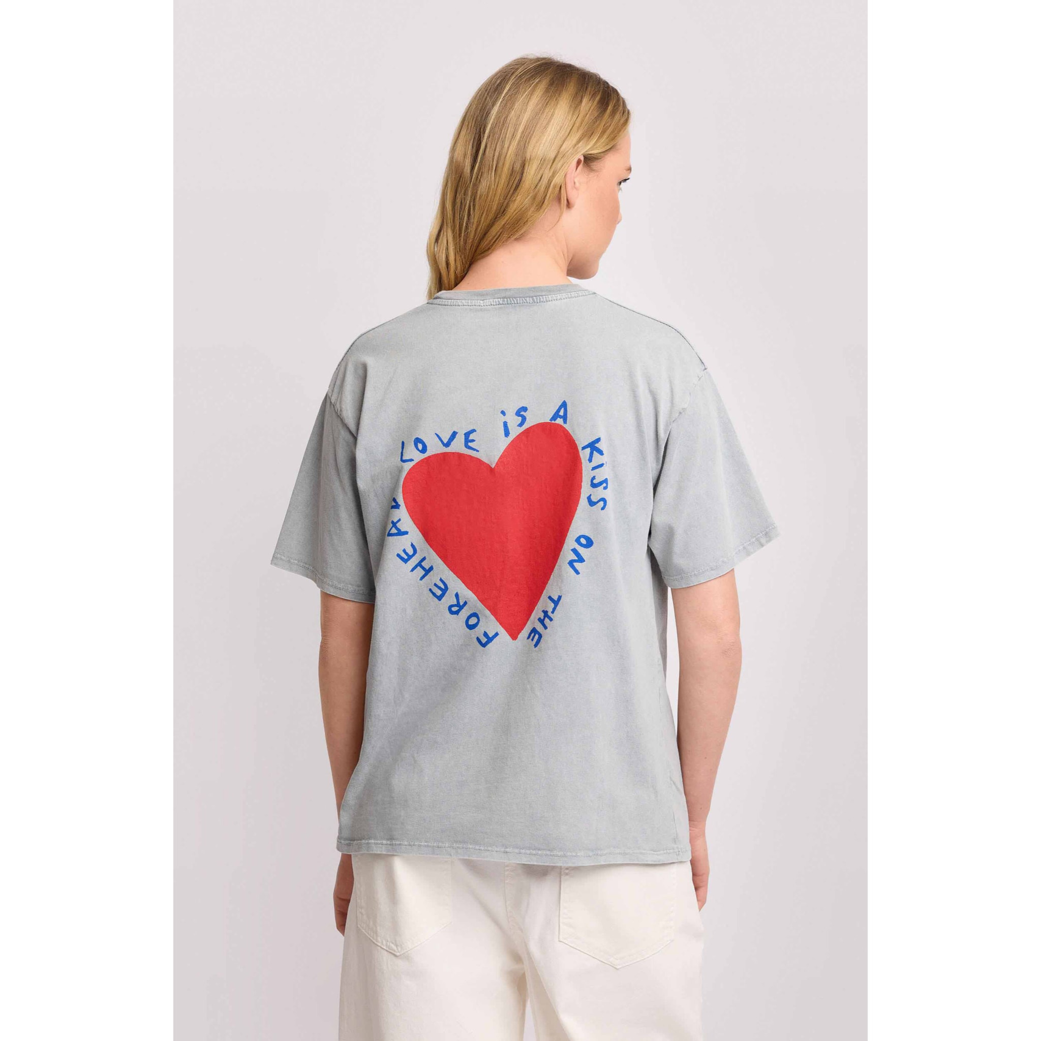 Kocca - T-shirt con stampa a cuore Donna, Tinta unita, Girocollo