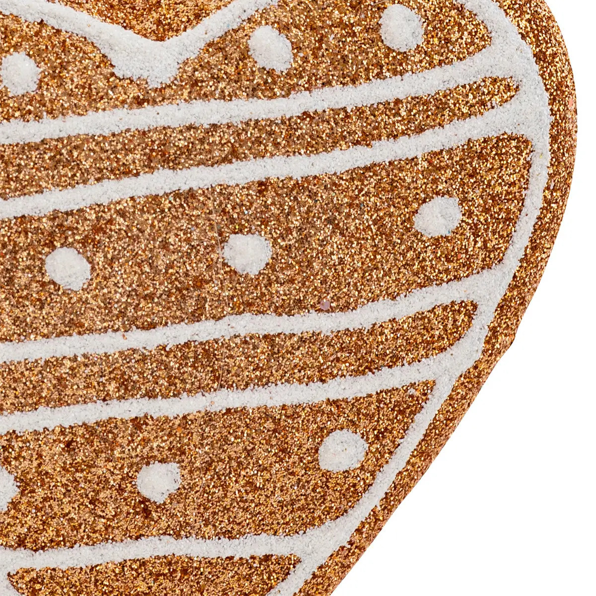 Sujet cœur cookie paillettes polystyrène H.9cm marron