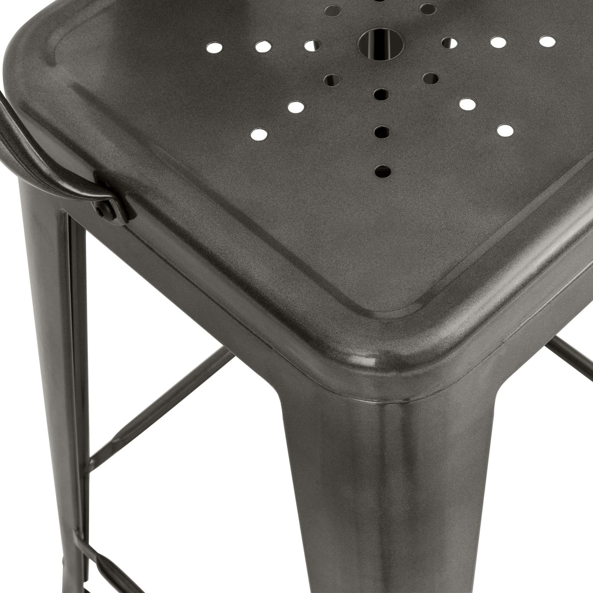 Lot de 2 chaises pour îlot central 67 cm en métal gris anthracite - Indus