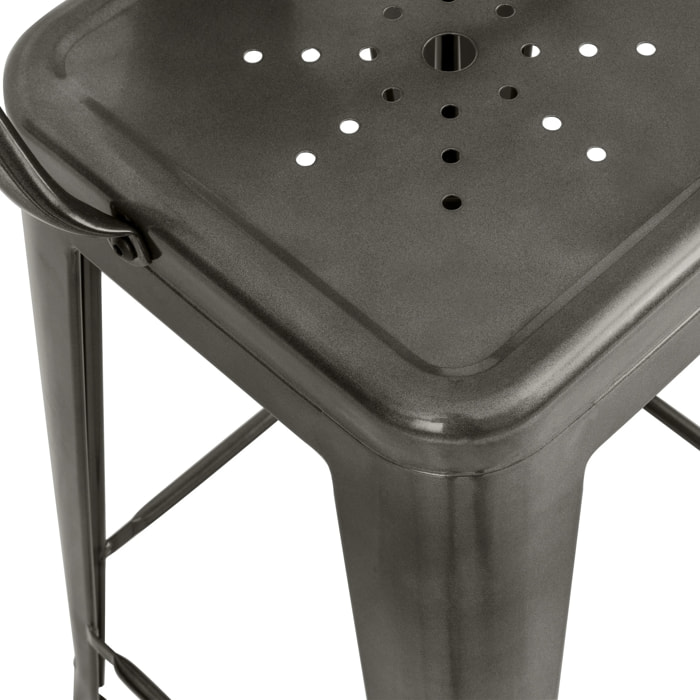 Lot de 2 chaises pour îlot central 67 cm en métal gris anthracite - Indus