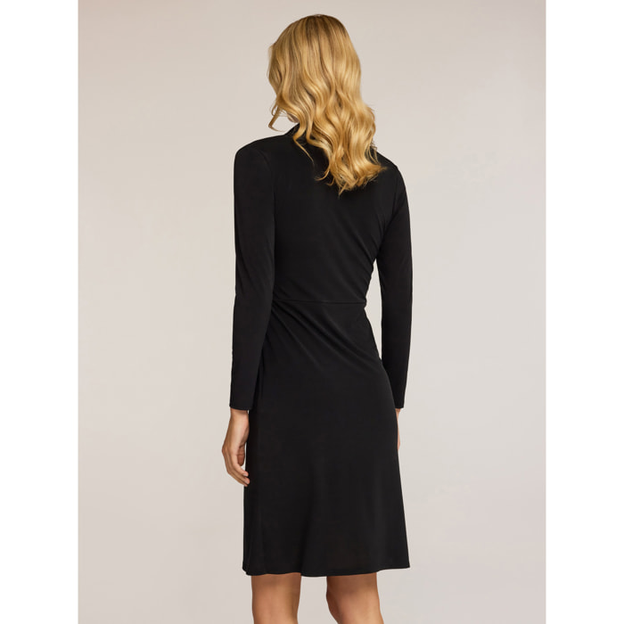 Motivi - Vestito in jersey drappeggiato - Nero