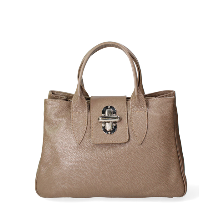 Borsa a mano da donna In Vera pelle Made in Italy 35x23x13 cm