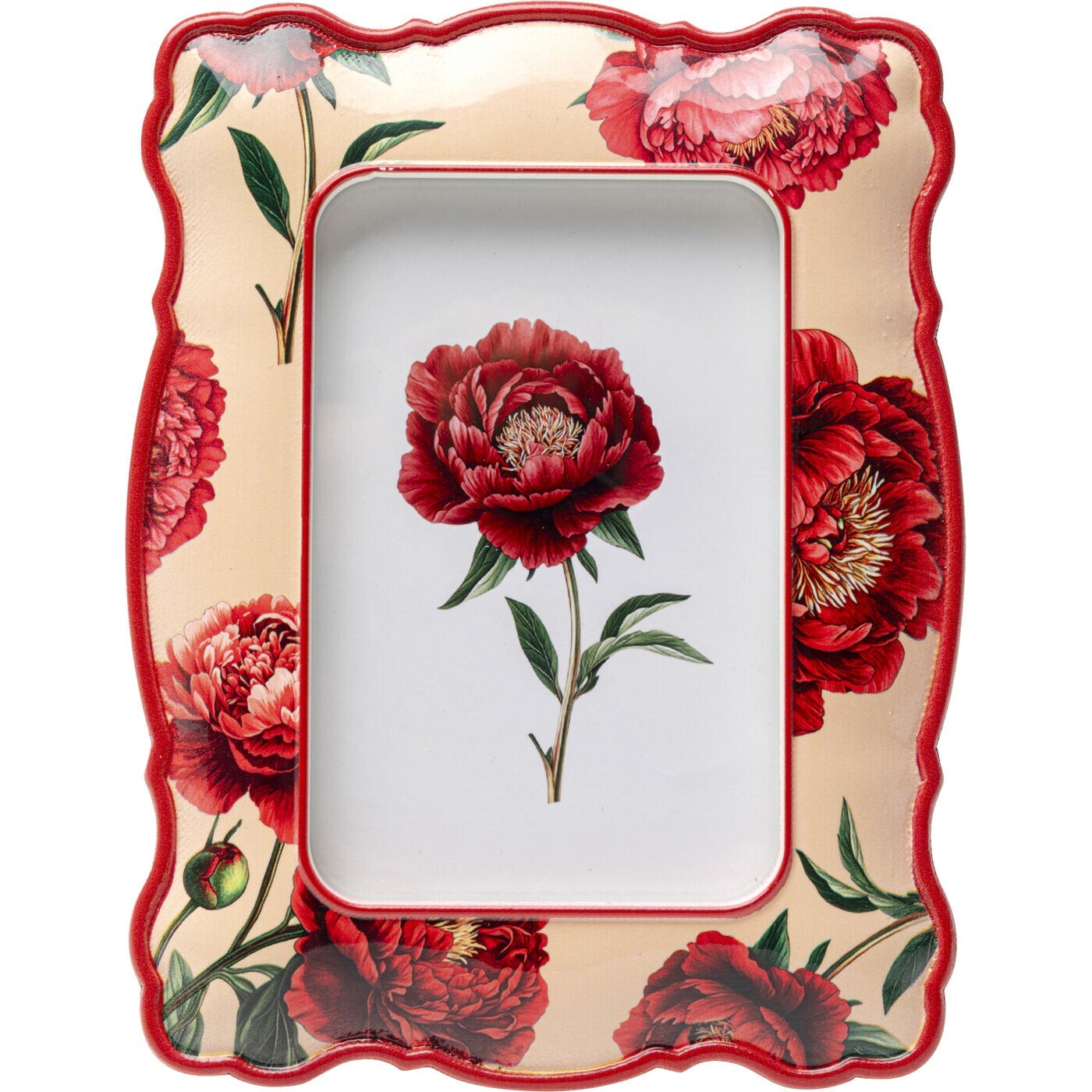 Cadre photo pivoines 17x22cm beige Kare Design