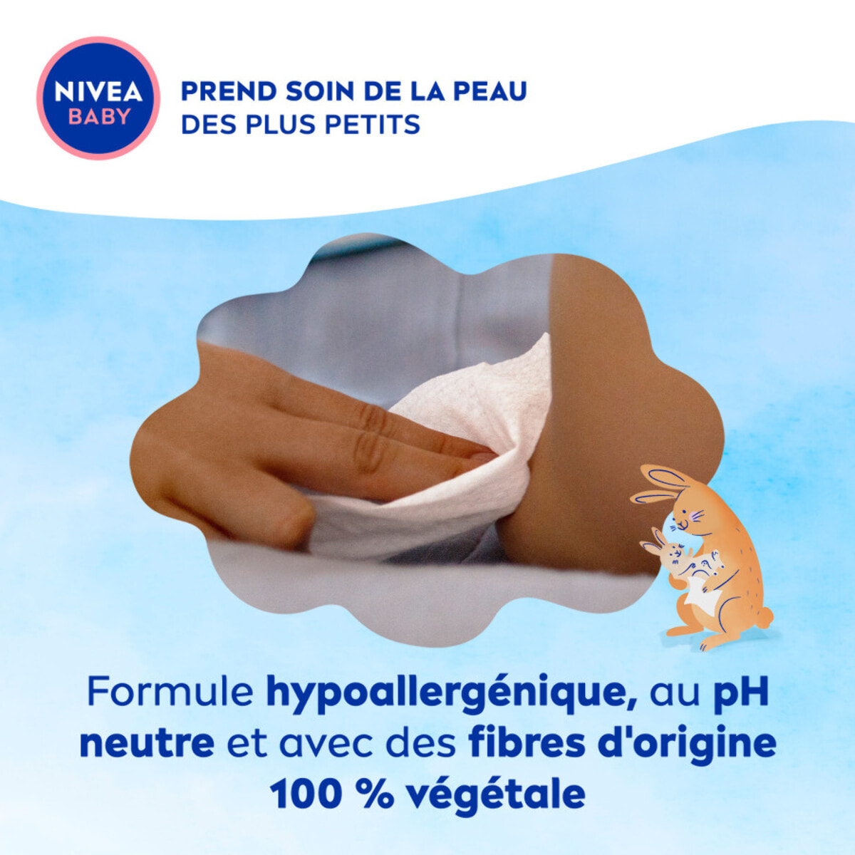 Pack de 10 - NIVEA - Lingettes Bébé 99% Pure Water 10 paquets de 57 Pièces