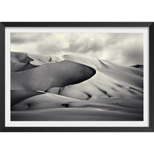 Affiche paysage désert du ténéré Affiche + cadre en bois - Noir