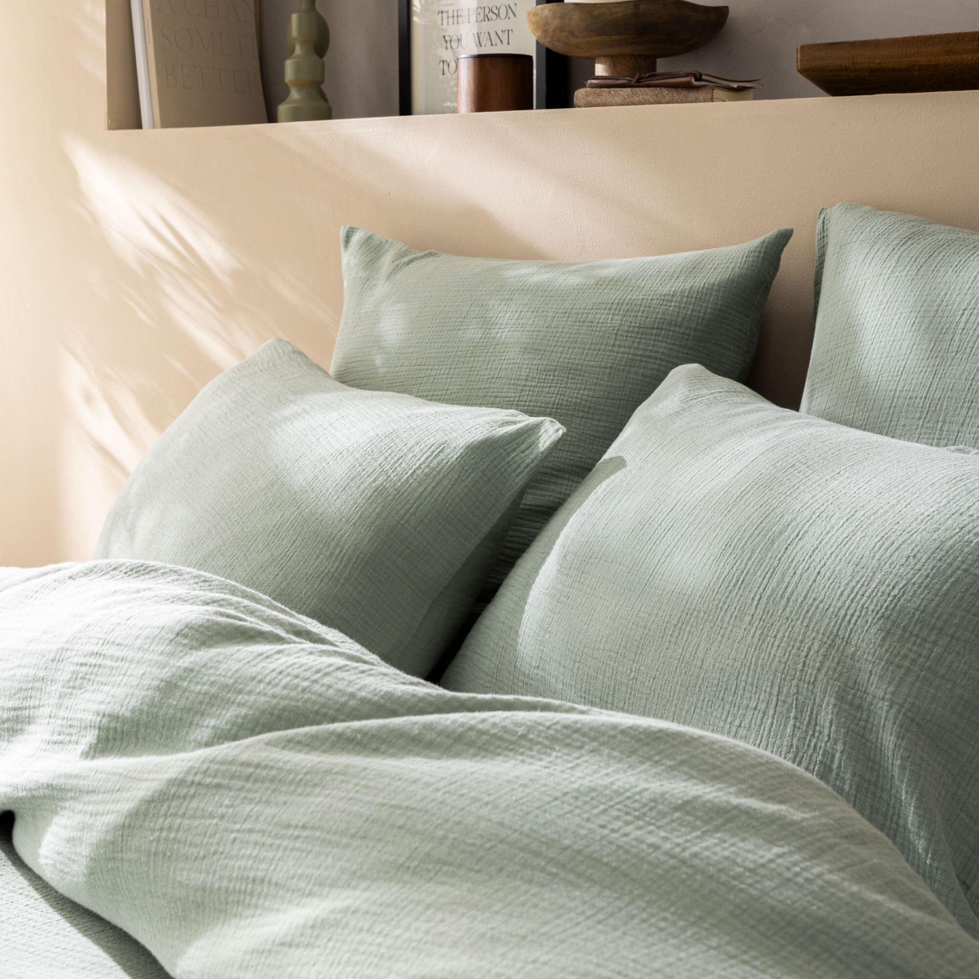 Parure de lit unie en coton, GAZE DE COTON
