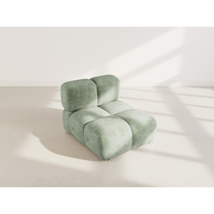 Grace - module d'assise en velours texturé - Vert sauge