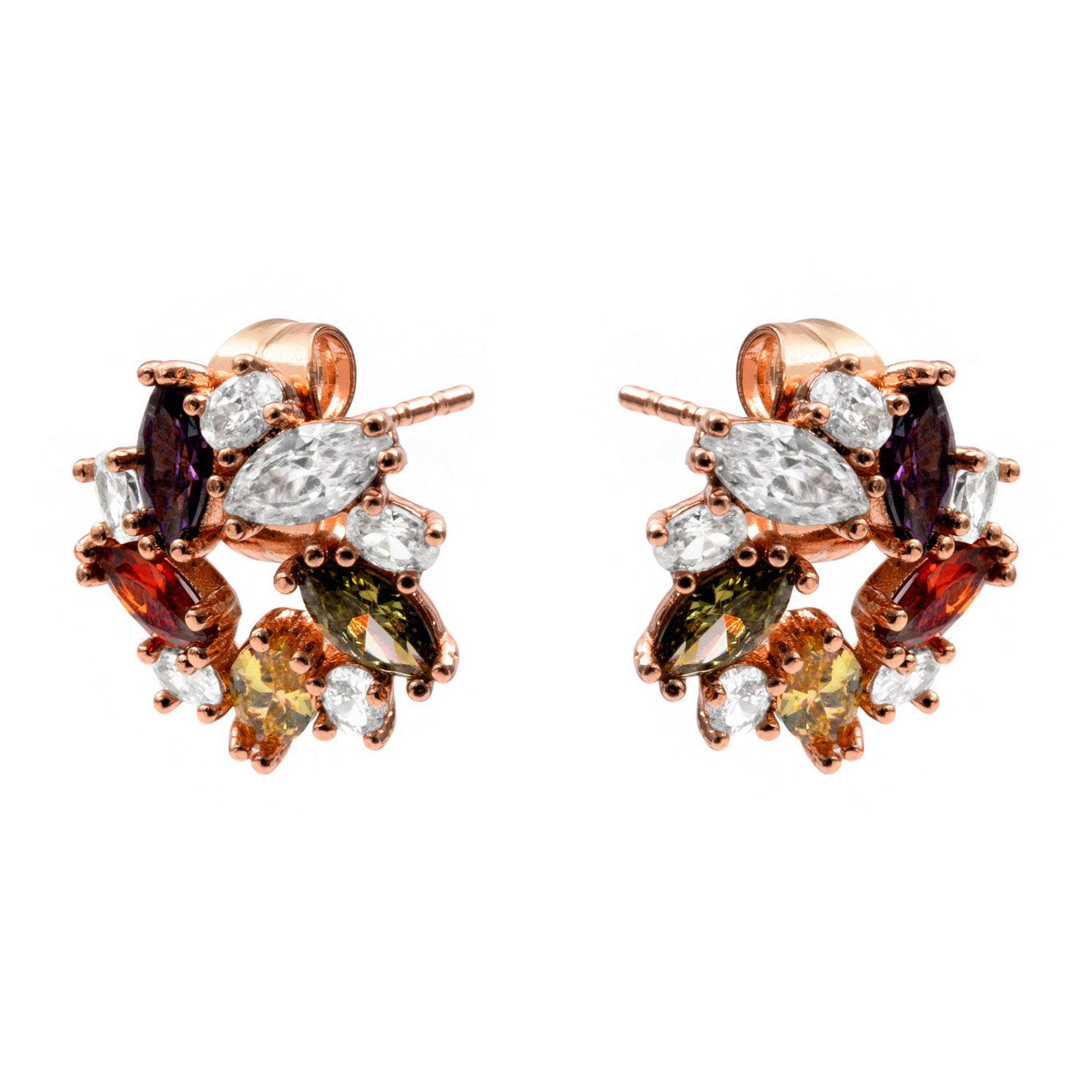 Pendientes Reyath acabado oro rosa 18k