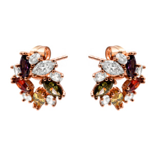 Pendientes Reyath acabado oro rosa 18k