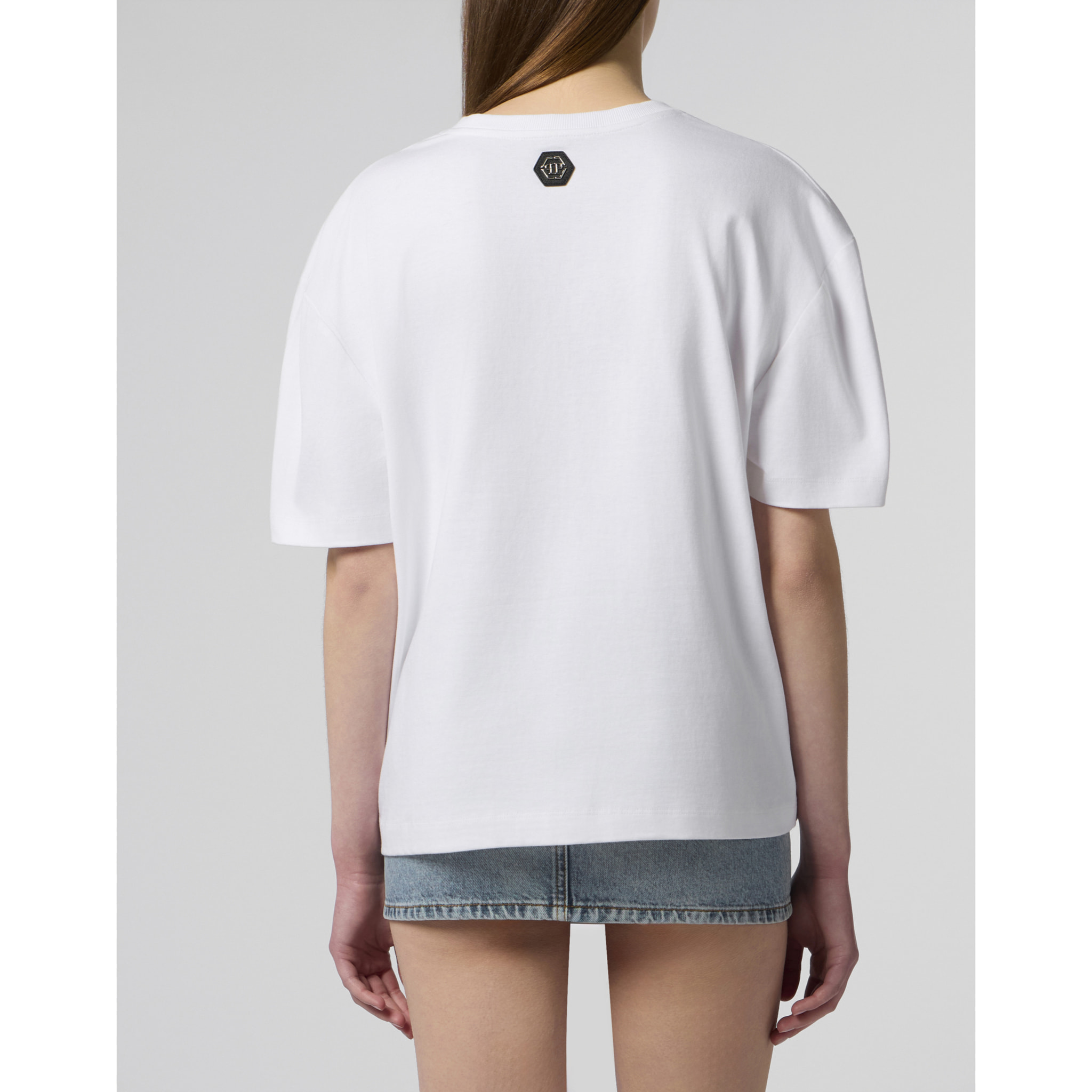 PHILIPP PLEIN Man Fit V-Neck T-Shirt Crystals