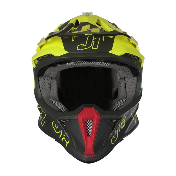 CASCO OFFROAD J18 VERTIGO RED GREY FLUO YELLOW JUST1