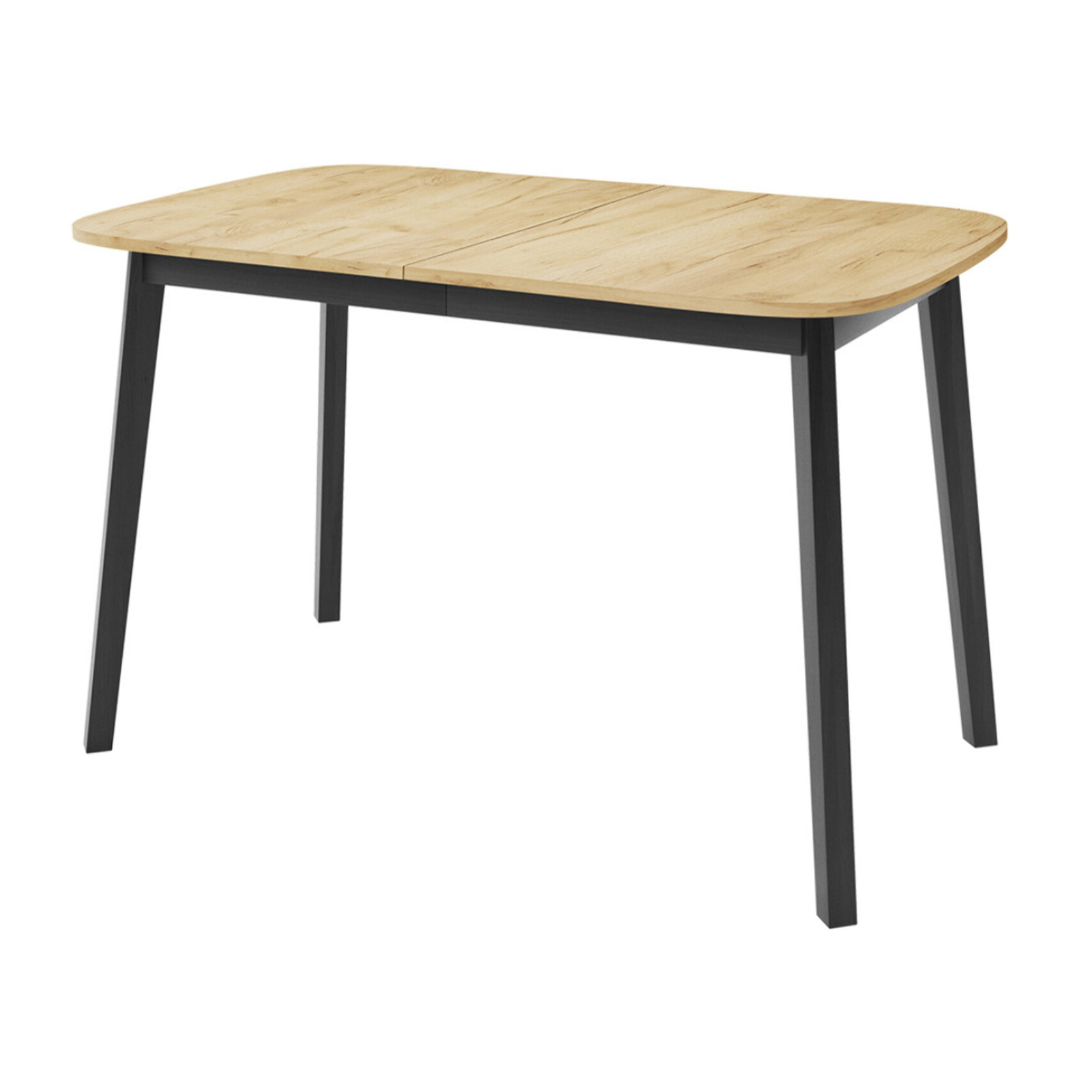 Magov - table à manger extensible - effet bois et noir - 4 personnes - Bois / Noir