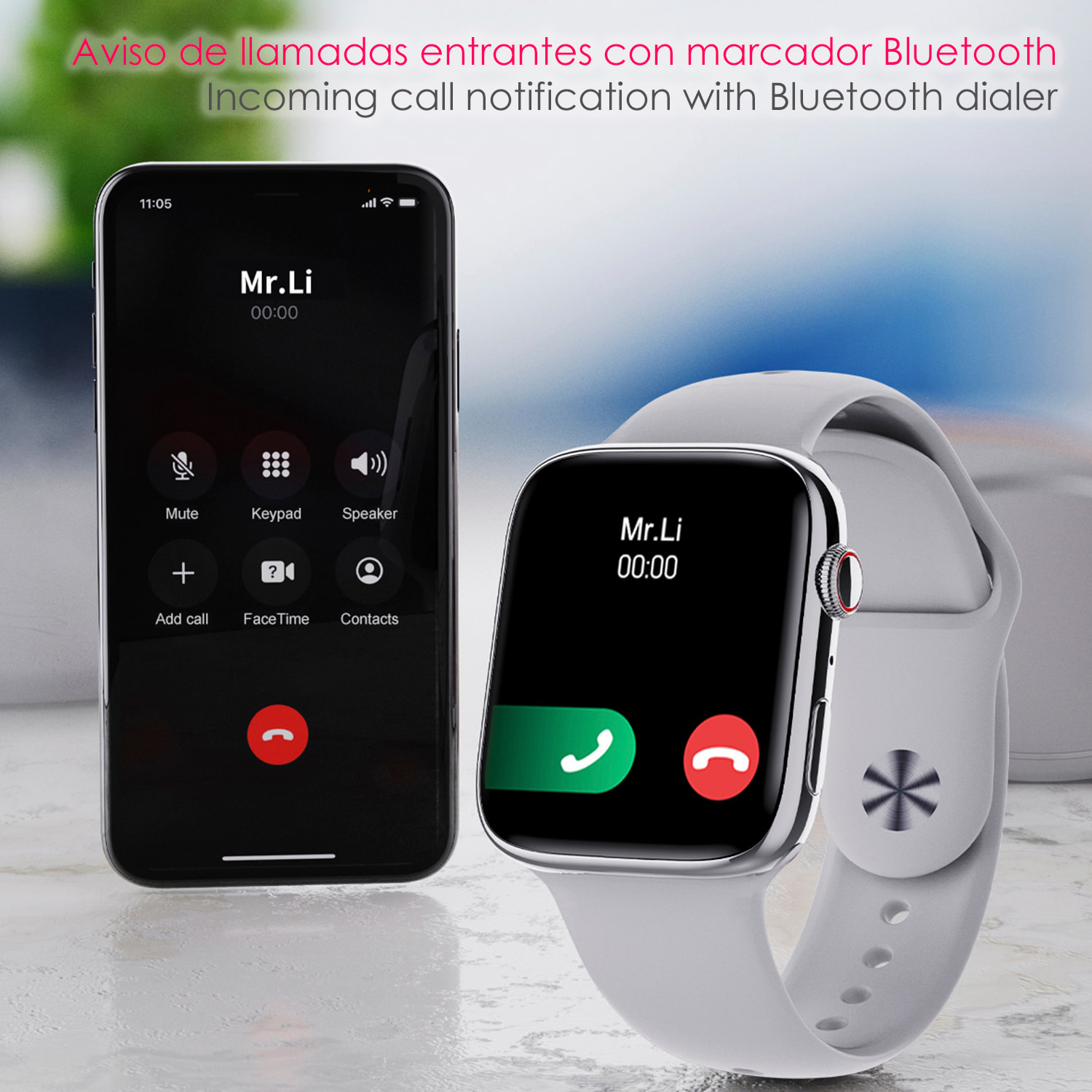 DAM Smartwatch DT8 MAX con modos deportivos, asistente voz, Widgets, pantalla 2”. Monitor de tensión, O2, cardiaco; termómetro. 4,5x1x3,8 Cm. Color: Gris