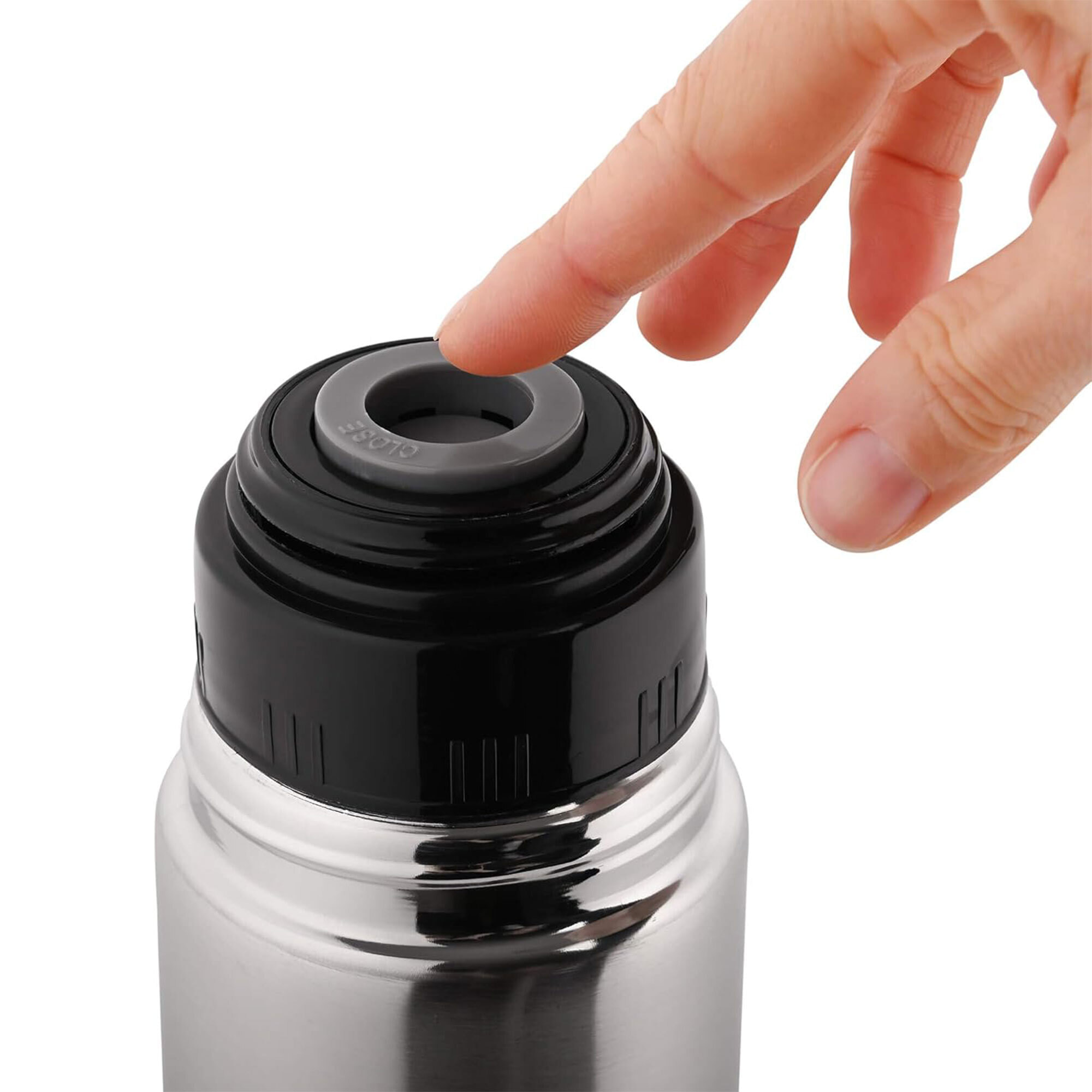 termo de acero inoxidable 1l modelo bullet - incluye 2 tazas de 180ml