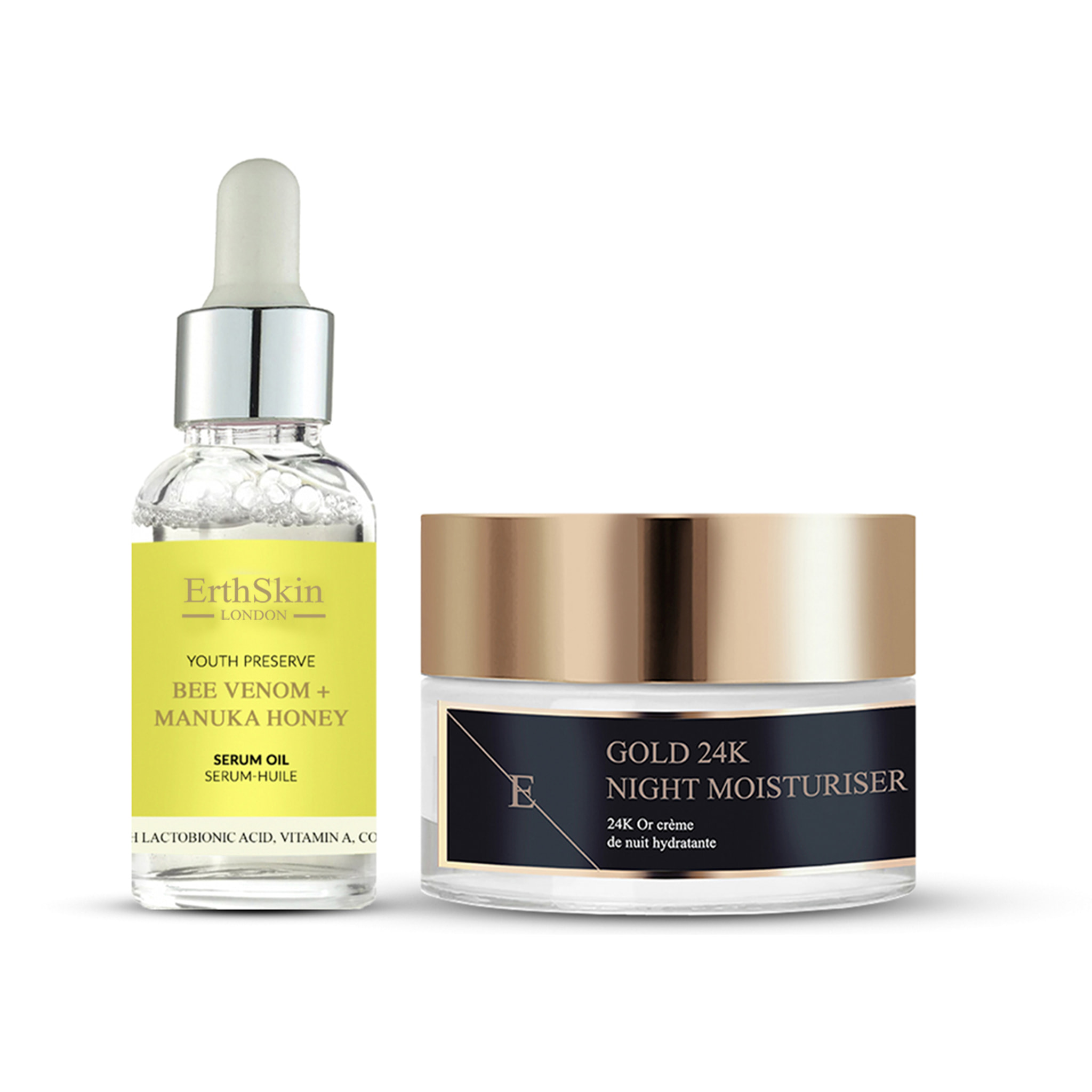 Veneno de abeja + Aceite sérico de miel de Manuka + HIDRATANTE DE NOCHE ANTIARRUGAS